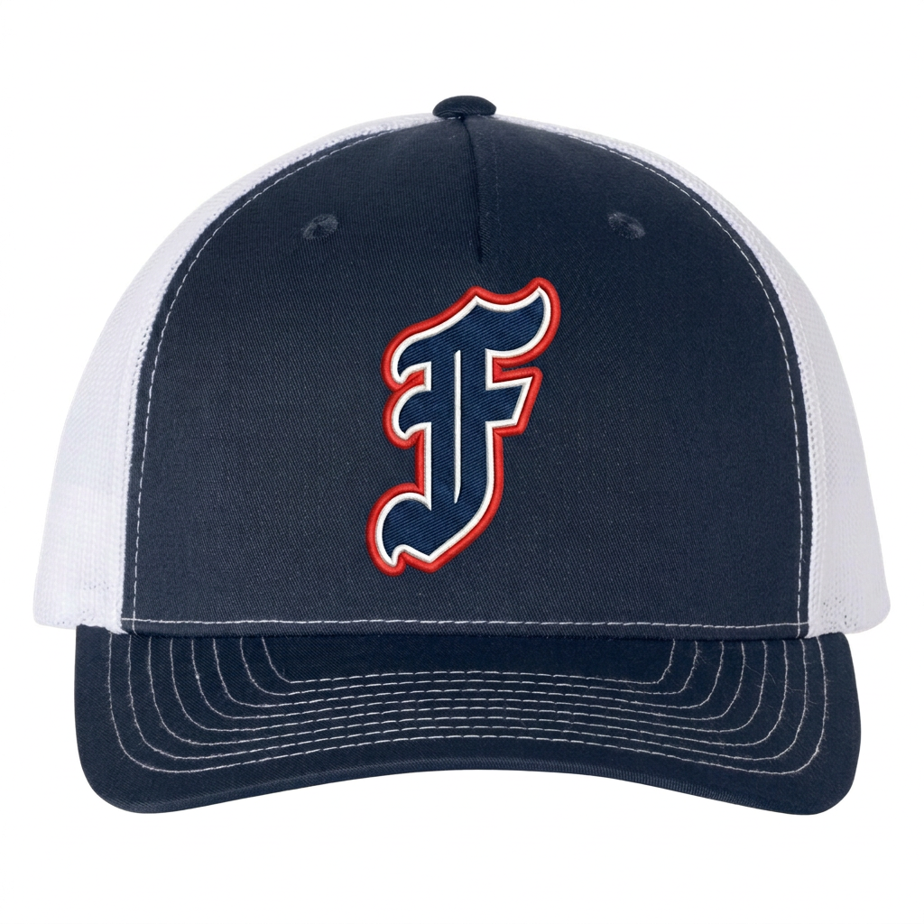 Navy/White Embroidery