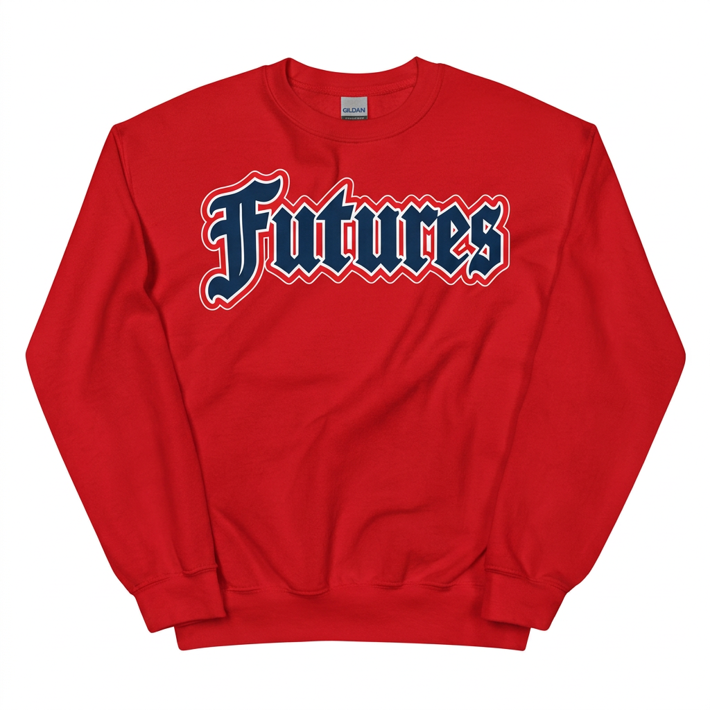 Red Gildan 18000 full Futures print